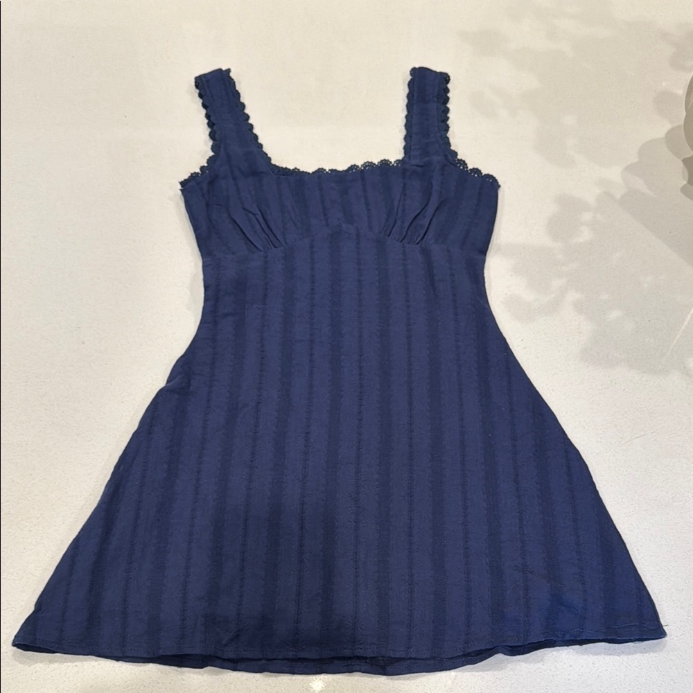 Princess Polly Blue Square Neck Sleeveless Mini Dress